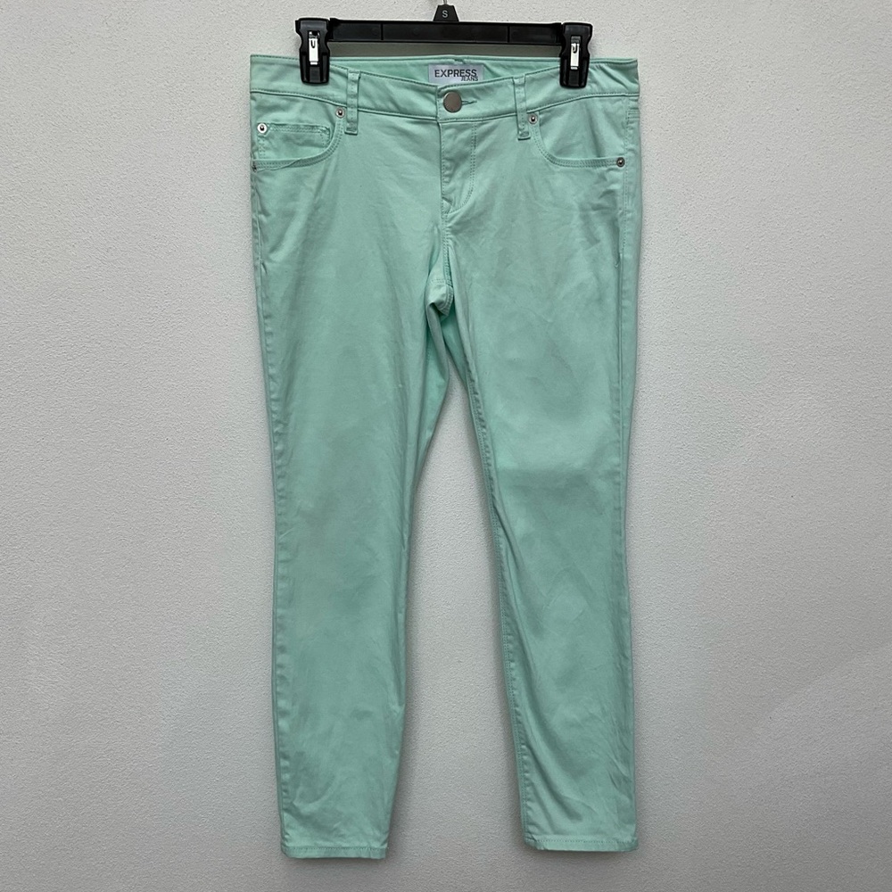 Express Mint Green Stella Low Rise Regular Fit Jean Leggings Size 6 Spring